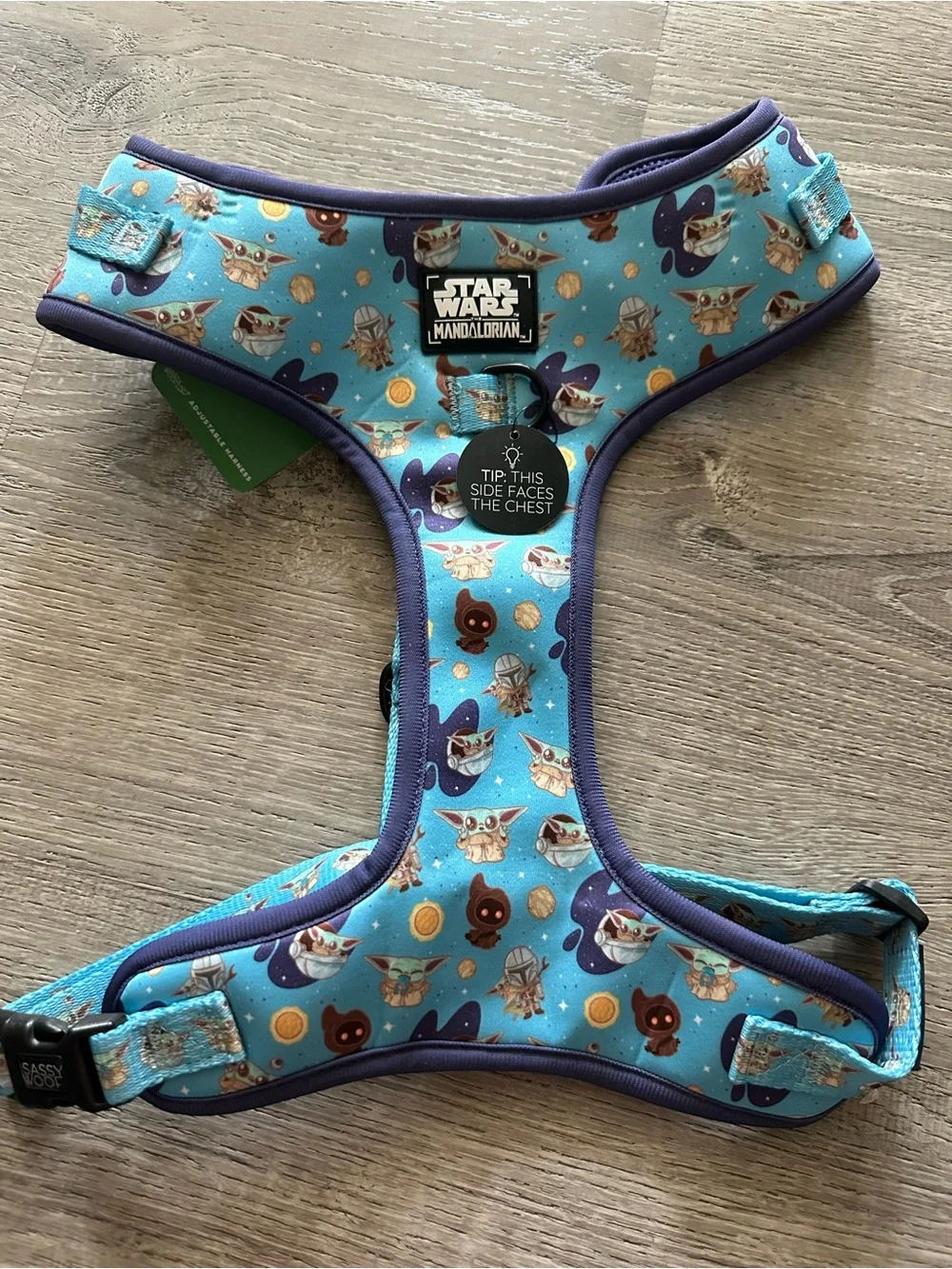 Star Wars The Mandalorian Baby Yoda Blue Padded Dog Harness size XL